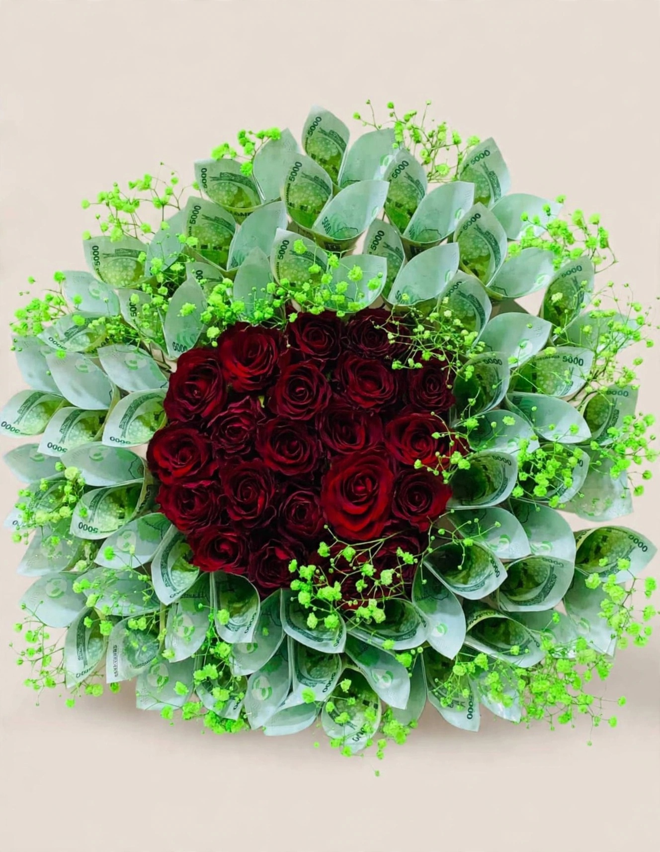 Royal Fortune Money & Roses Bouquet - flower delivery Kampala