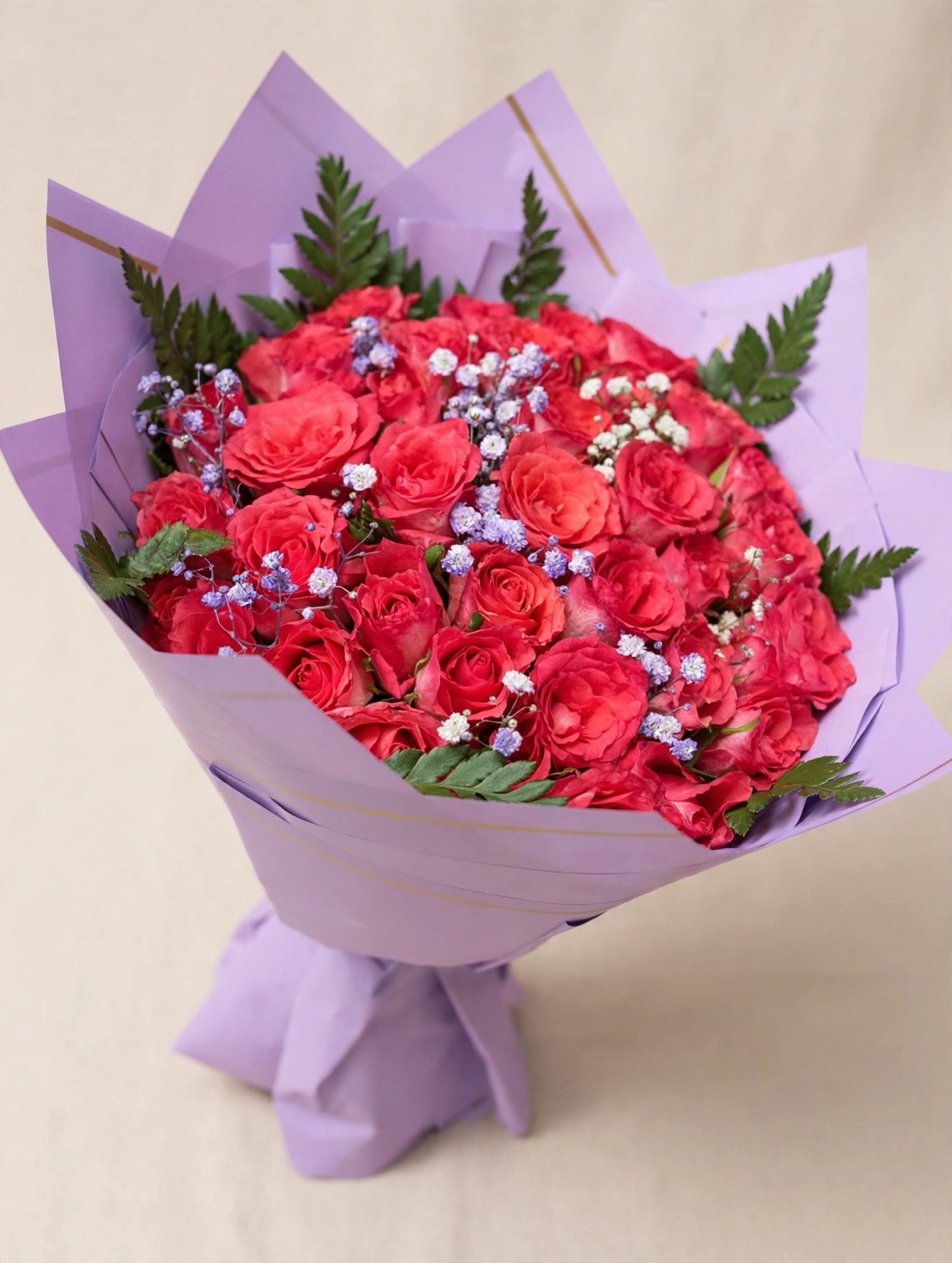 Big Birthday Coral Red Rose Bouquet - flower delivery Kampala